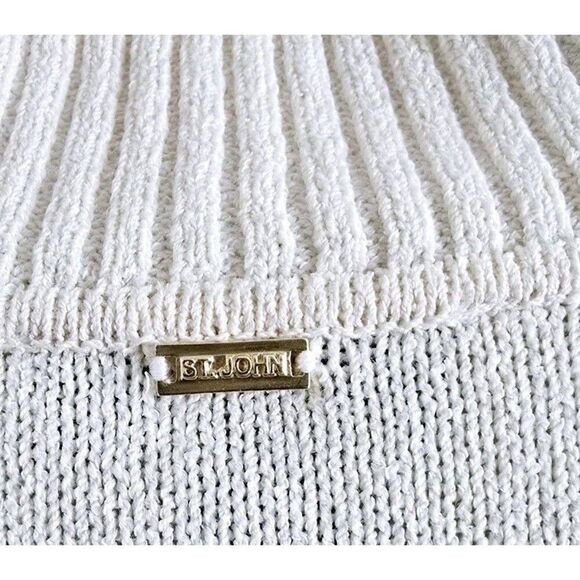 St. John Collection Wool Blend Size XL Color Block Zip-Up Cardigan Sweater - Picture 5 of 14